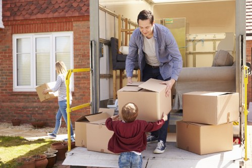 Furniture pick-up process for a home with narrow access in Eastham