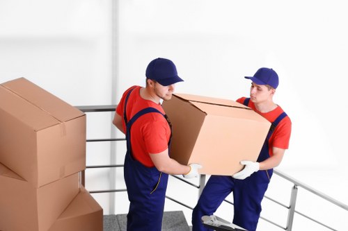 Professional man and van service focused on safe operations