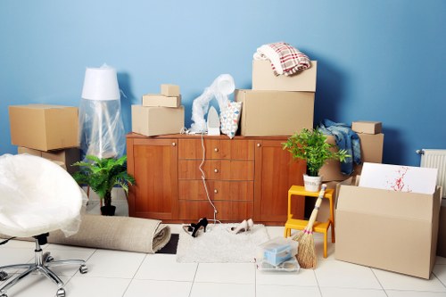 Professional removal crew loading items for transport