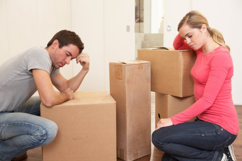 Preparing furniture and boxes for a man and van service