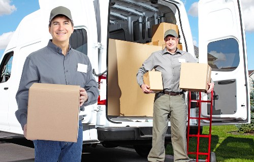 Packed household items prepared for removals in Eastham